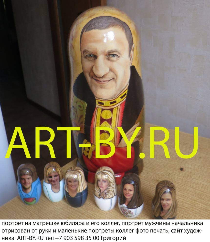 матрешки с фото портретами печатью